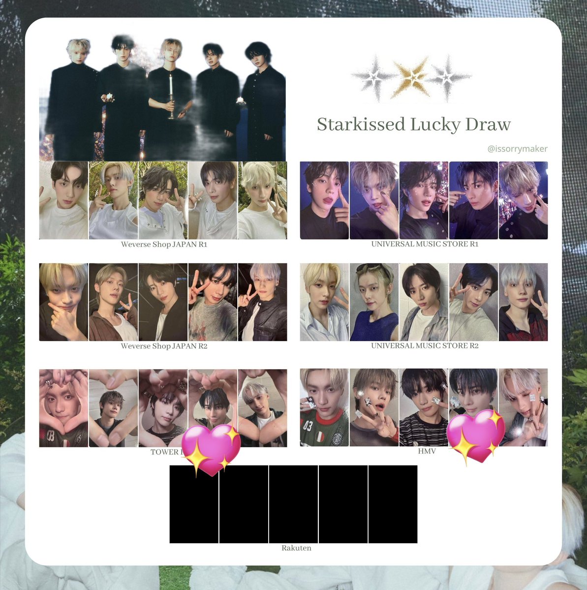 TXT トレカ 交換

譲…ヨンジュン、ボムギュ、スビン、ヒュニンカイ

求…テヒョン  💖&gt;&gt;💕
 
郵送にて交換希望です。
ご気軽にお声かけください✨