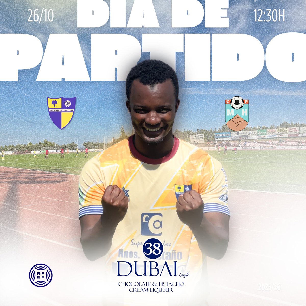 💛¡𝐃Í𝐀 𝐃𝐄 𝐏𝐀𝐑𝐓𝐈𝐃𝐎!💙

🆚 <a href="/CPMontehermoso_/">CP Montehermoso ⛰️🌞⚽</a> 
⏰ 12:30h 
🏟 Estadio Municipal de Villafranca de los Barros