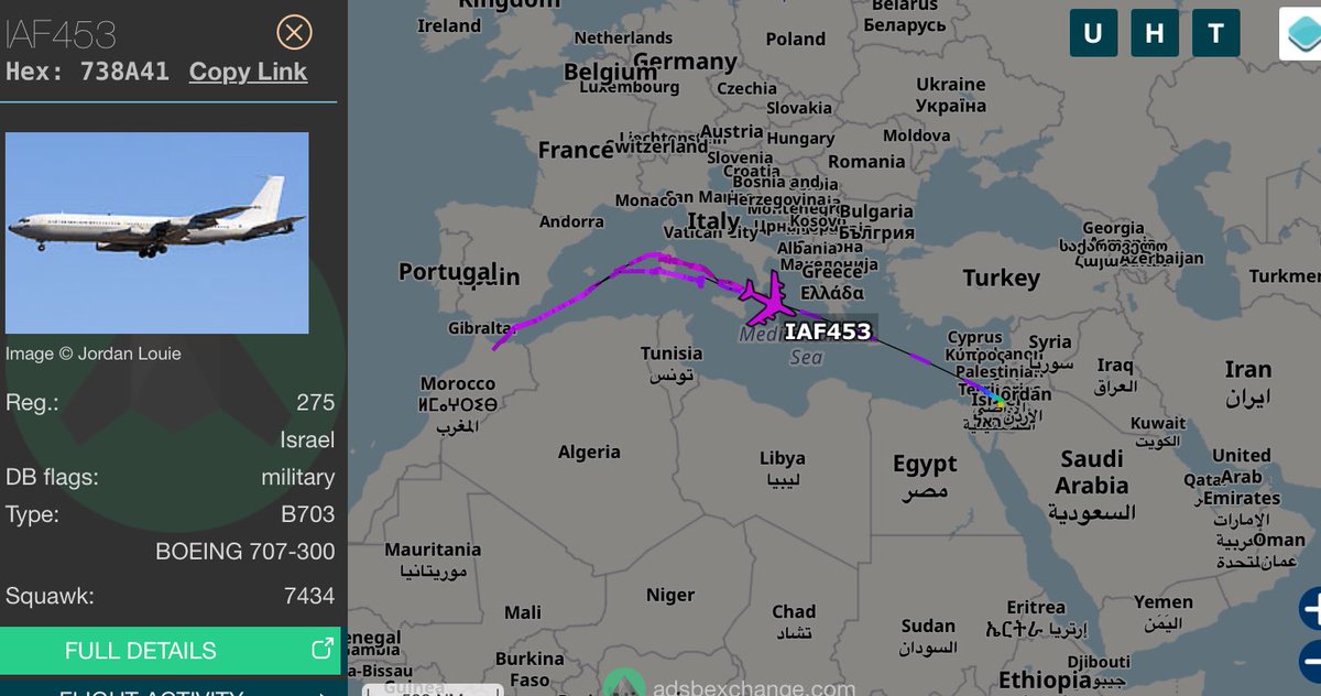 🇲🇦|🇮🇱Israeli Air Force Boeing 767 Re'em Tanker (reg 275) discretely visited Morocco overnight.

The UAE, France &amp; Israel continue to build up in Morocco to expand their nefarious influence in Africa.