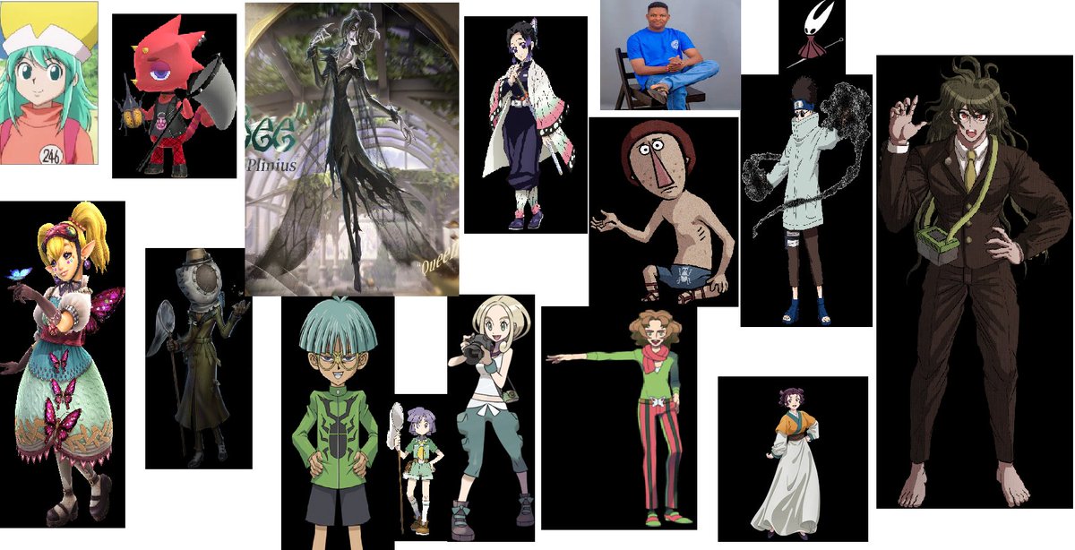 ZeezVovGee's tweet image. My stream and I found a bunch of bug enthusiast characters and put them together.

Meet the Bug Crew... (made with ms paint)