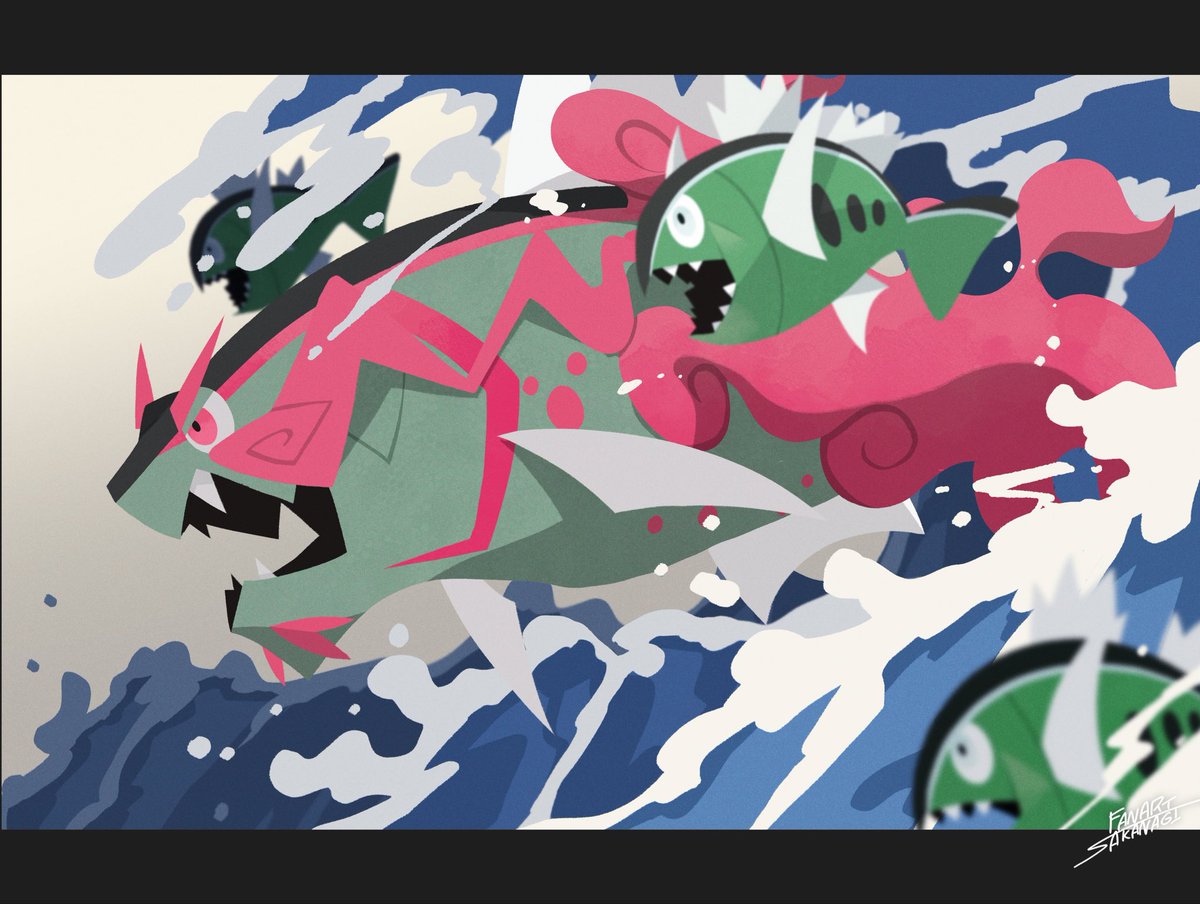 a_R_co_'s tweet image. 以前描いた「すいちゅう2」のコたちのファンアートです