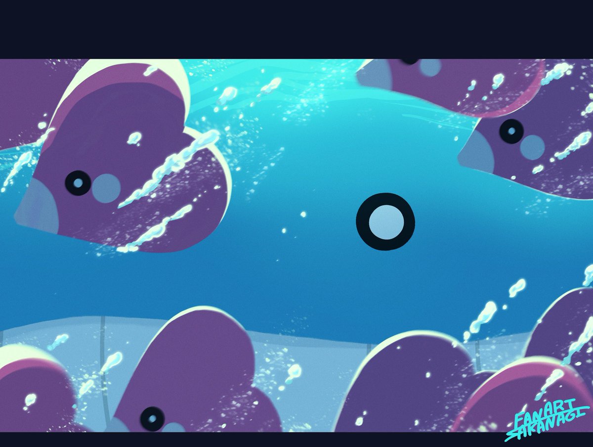 a_R_co_'s tweet image. 以前描いた「すいちゅう2」のコたちのファンアートです