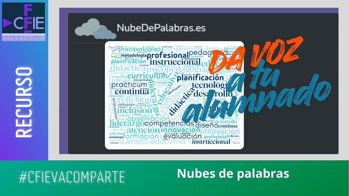 ¿Buscas nuevas formas de dar voz a tu alumnado🗣️?  
En nubedepalabras.es puedes generar nubes de palabras☁️🔠 con sus ideas💡, opiniones💬 o emociones😏! Una aplicación gratuita con cientos de opciones para que puedas conseguir tu diseño definitivo
#CFIEVaComparte
