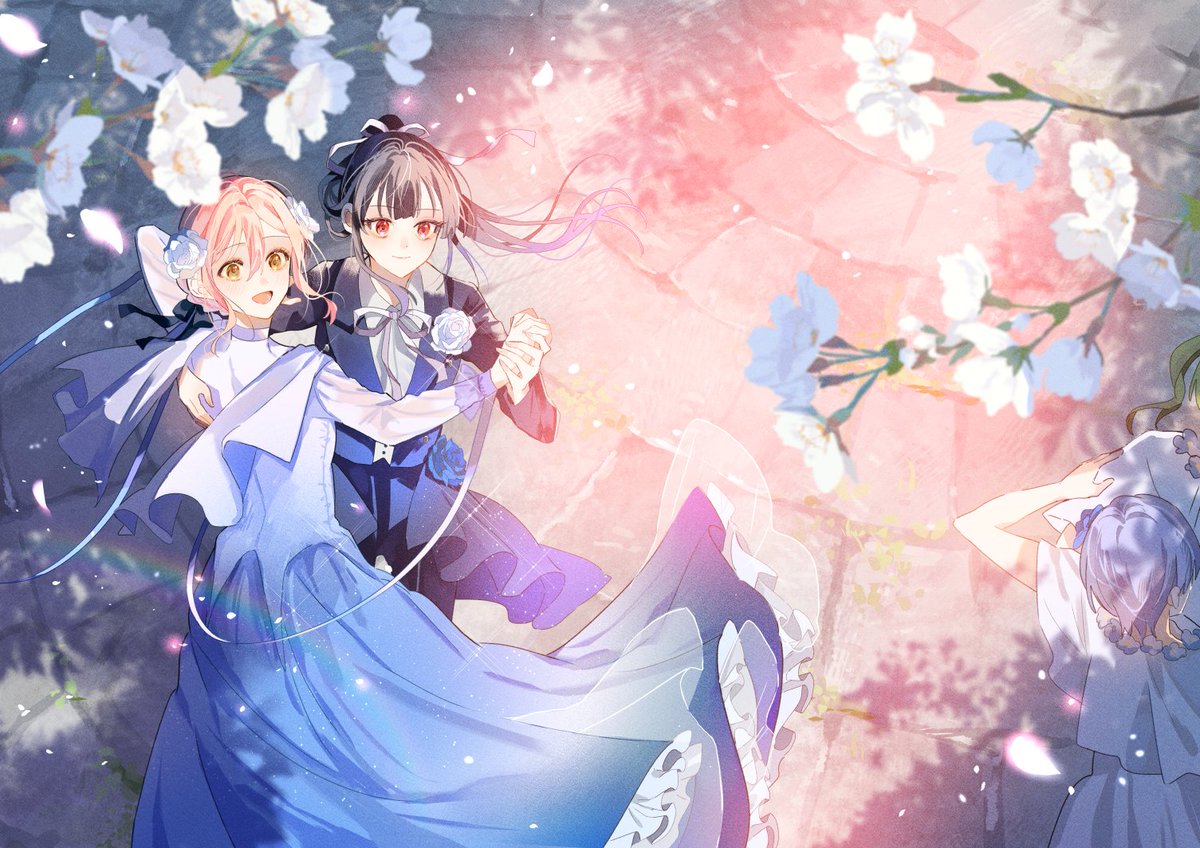 踊り場にスカートが鳴る