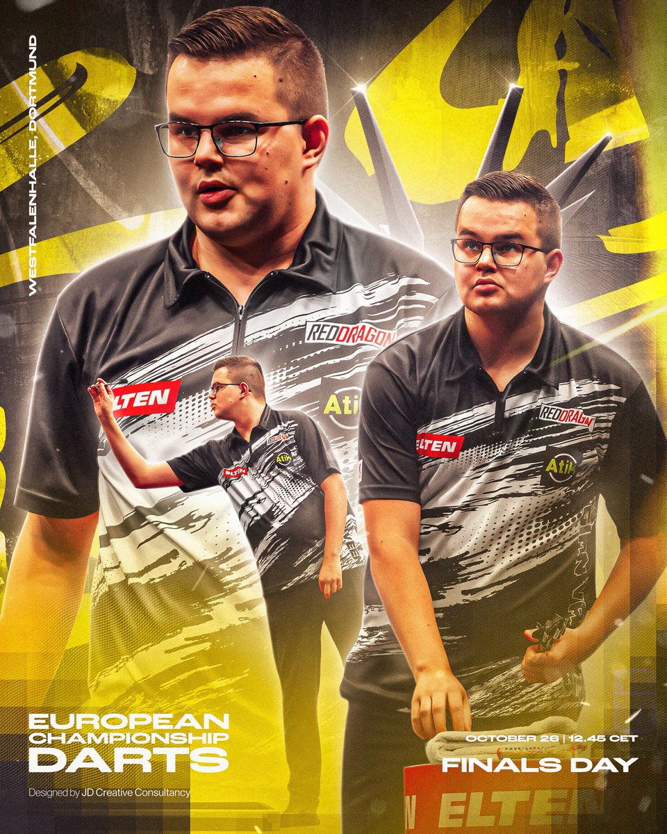 𝙌𝙐𝘼𝙍𝙏𝙀𝙍 𝙁𝙄𝙉𝘼𝙇 𝙏𝙄𝙈𝙀

I will be entering the stage on first again today, when I will be playing Ryan Joyce around 12:45 local time🎯

It’s always nice to still be involved in the action on finals day. Form is good, so let’s see how far we can go today👊🏼