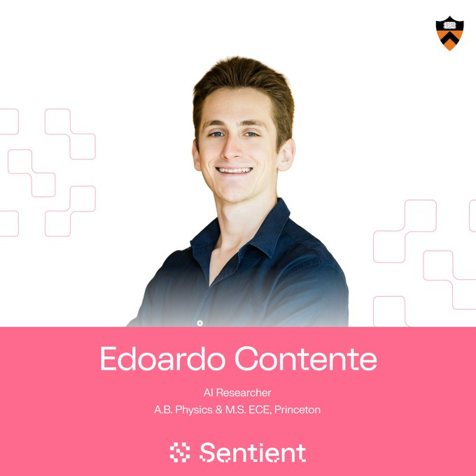quschdnjs's tweet image. 最近看到 Sentient 发了个研究员专题,主角是Edoardo,普林斯顿物理本科、电子工程硕士,论文还专门研究 Transformer 模型的初始化机制和隐性偏差。这种人放哪都是核心战力。  
他在 Sentient 从早期的 OML 1.0 到 Open Deep Search,再到模型指纹防伪的研究,全是硬核方向。
看得出来 Sentient…