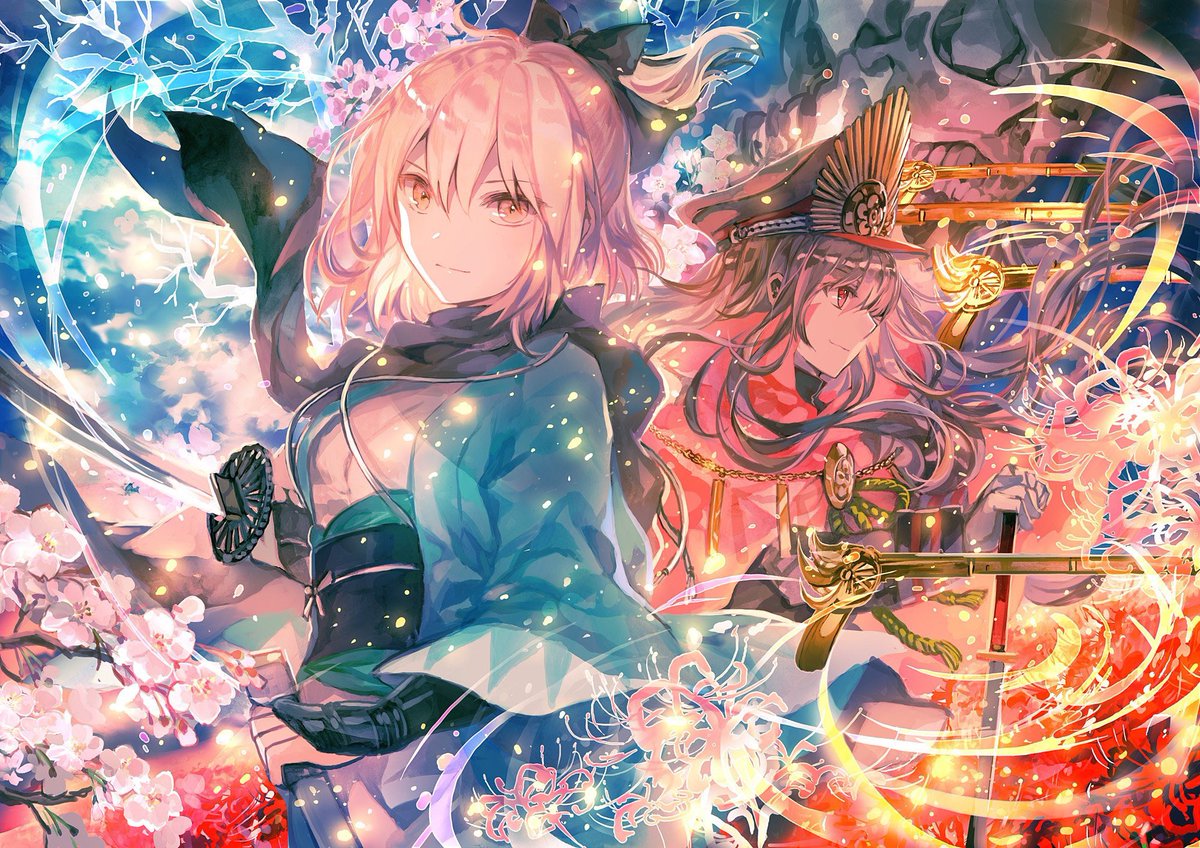 織田信長(Fate) ,織田信長 ,沖田総司 ,桜セイバー 「#自己紹介に無言で4作品どうぞ」|rioka⭐️5月コミティアとコミ1のイラスト