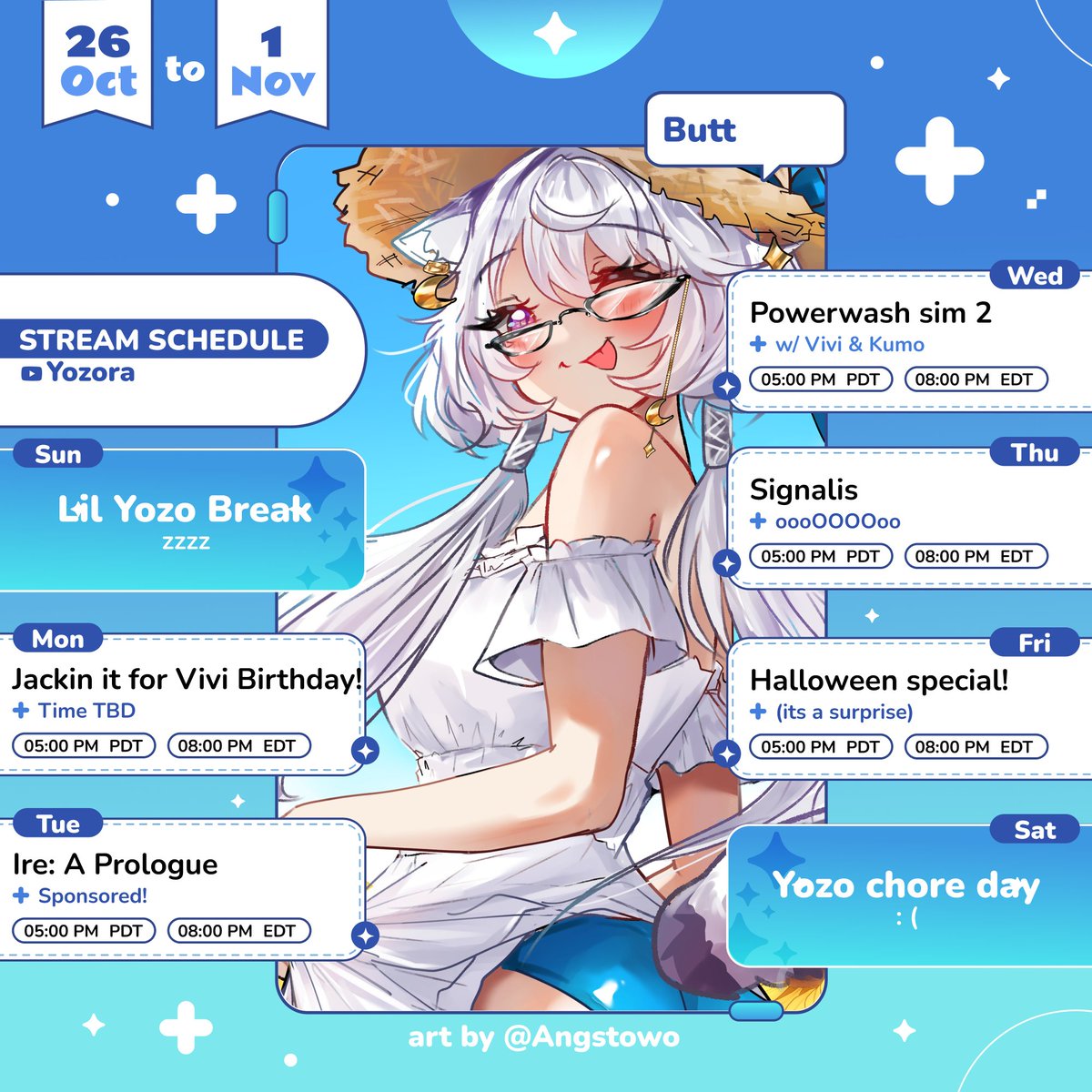 YozoraCh's tweet image. w-w-w-whats this?? a yozo schedule? Now I know when to call the exterminators to get rid of the raccoons living in my roof!!