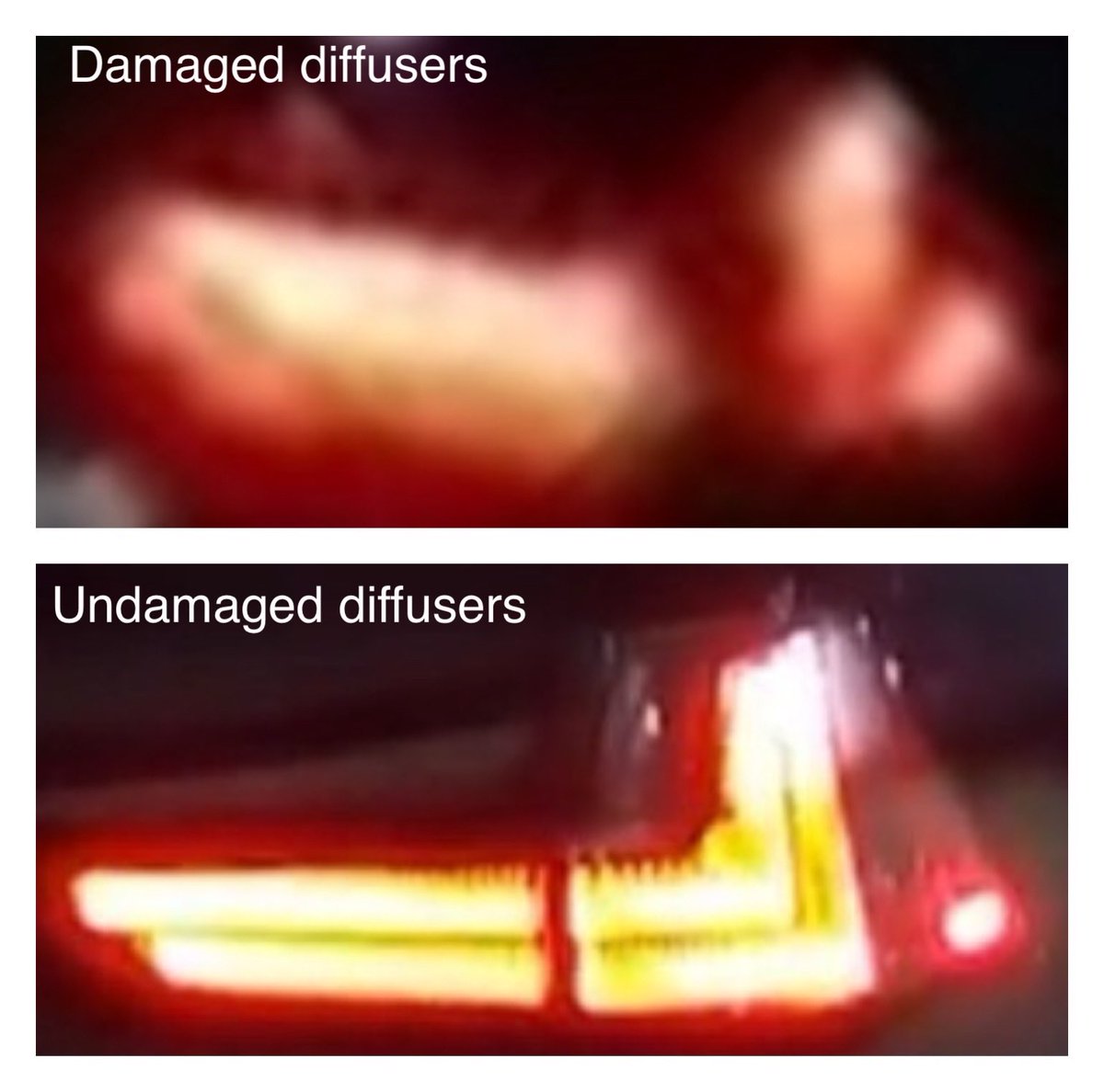 A. Diffuser smashed before 5:07am

B. Tail light not planted 

A+B = Karen hit John