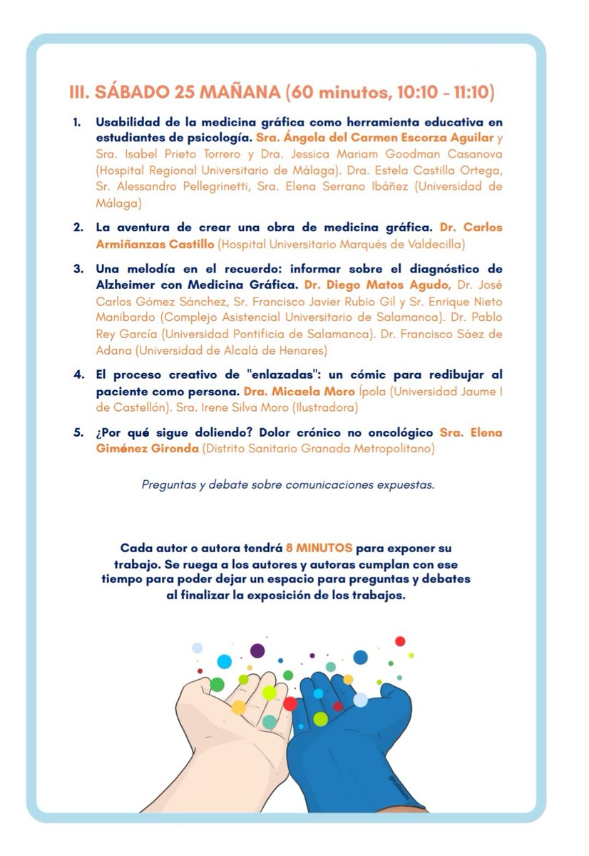Hemos puesto el peso del #congresoSEMGRAF2025 en las comunicaciones orales.
Absolutamente impresionante lo que se compartió allí 
Hubiéramos dado premio a todas.
La #MedicinaGráfica crece ya imparable en el mundo hispanohablante.