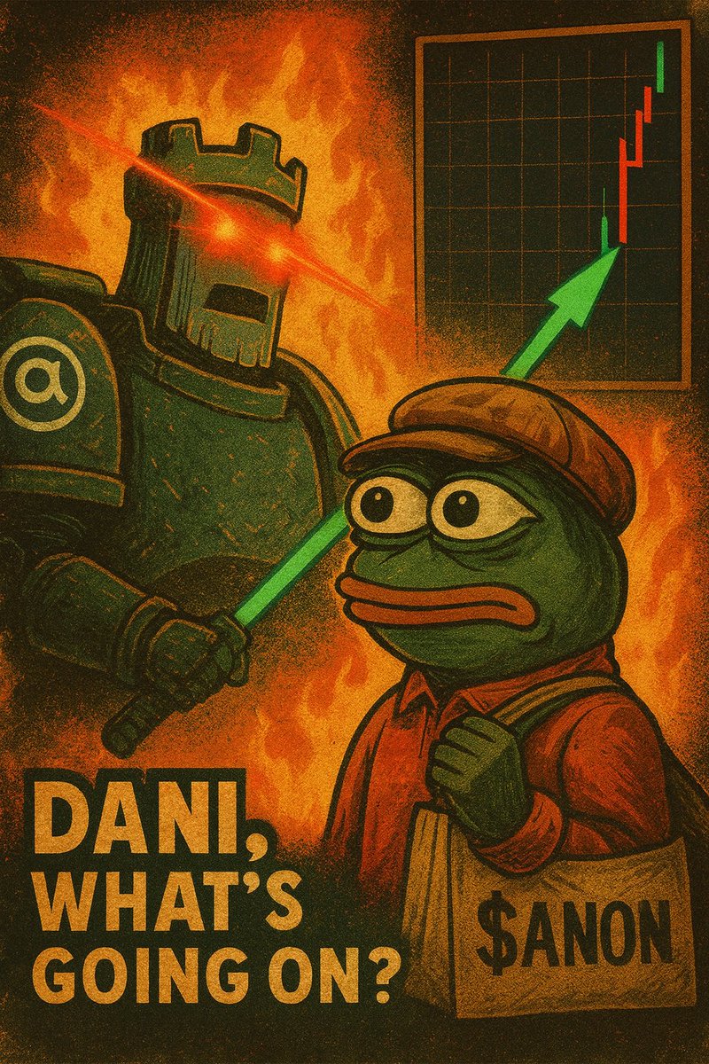 sofiebluum's tweet image. I was already applying for a factory job… and then $ANON went vertical 📈😳
@danielesesta is that you?🤖 @HeyAnonai