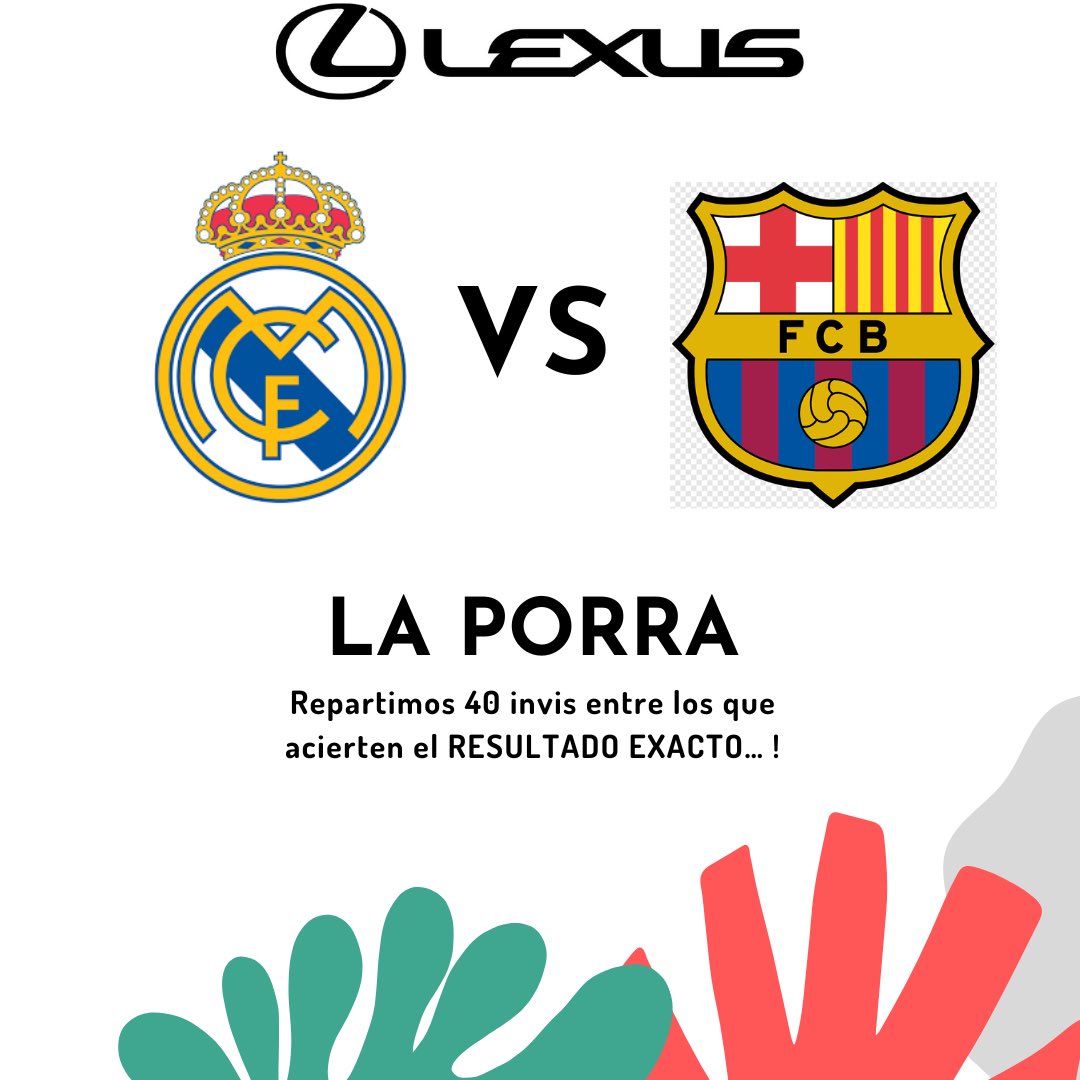forocoches's tweet image. PORRA #ElClasico 

Acierta el resultado EXACTO del REAL MADRID 🆚 FC BARCELONA con el formato X-Y (donde X sería el Madrid por ser local e Y el Barça) y consigue 1/40 invis que sorteamos gracias a @LexusSpain 

👀 RT + respuesta para entrar en el sorteo

Tenéis hasta las 16:00 👇🏻