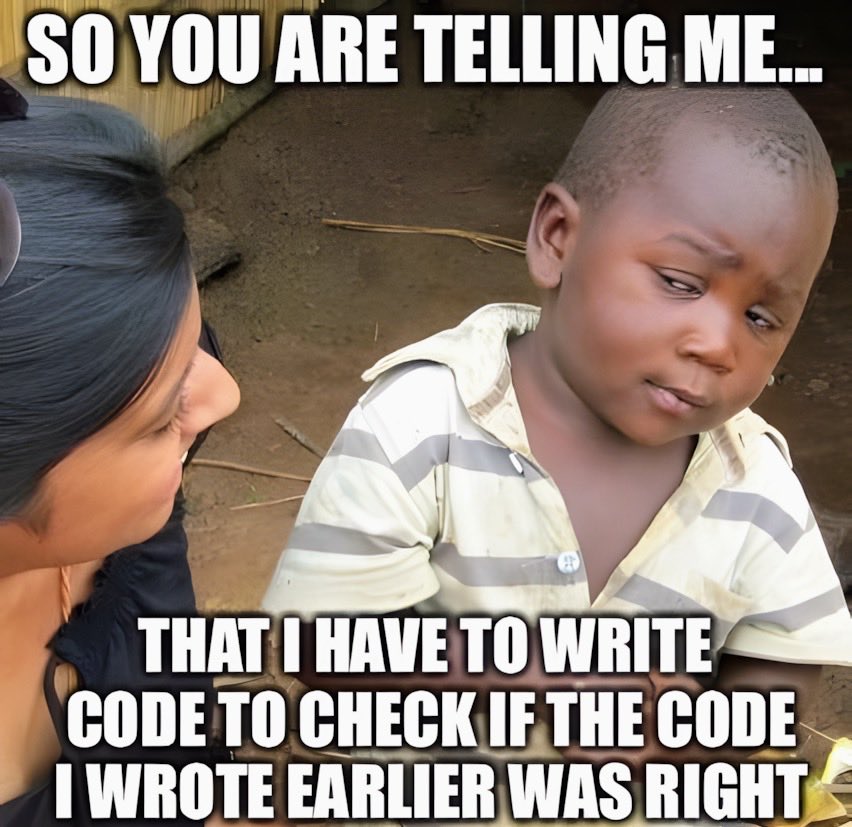 Writing coding tests be like 😂