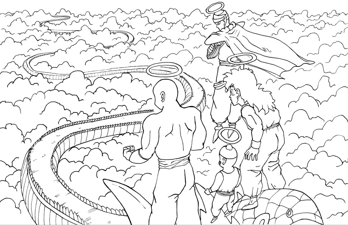 Lucifarul's tweet photo. Inktober J26 🫨
Piccolo, Yamcha, Chaozu et Tenshinhan sur la route du serpent 🐍 
#DBZ #Inktober2025 #Inktober #piccolo #yamcha #chaozu #tenshinhan #DragonBall https://t.co/6WEILJJqfd