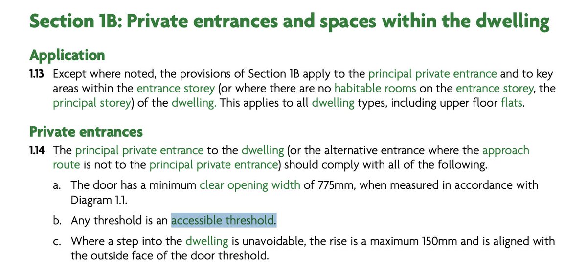 The homes in this picture are illegal to build under today's building regulations as they have a pleasing step up to the front door from a flat approach, <a href="/mhclg/">Ministry of Housing, Communities & Local Gov</a>.

Your own Building Regulations Approved Document M, Volume 1: Dwellings👇