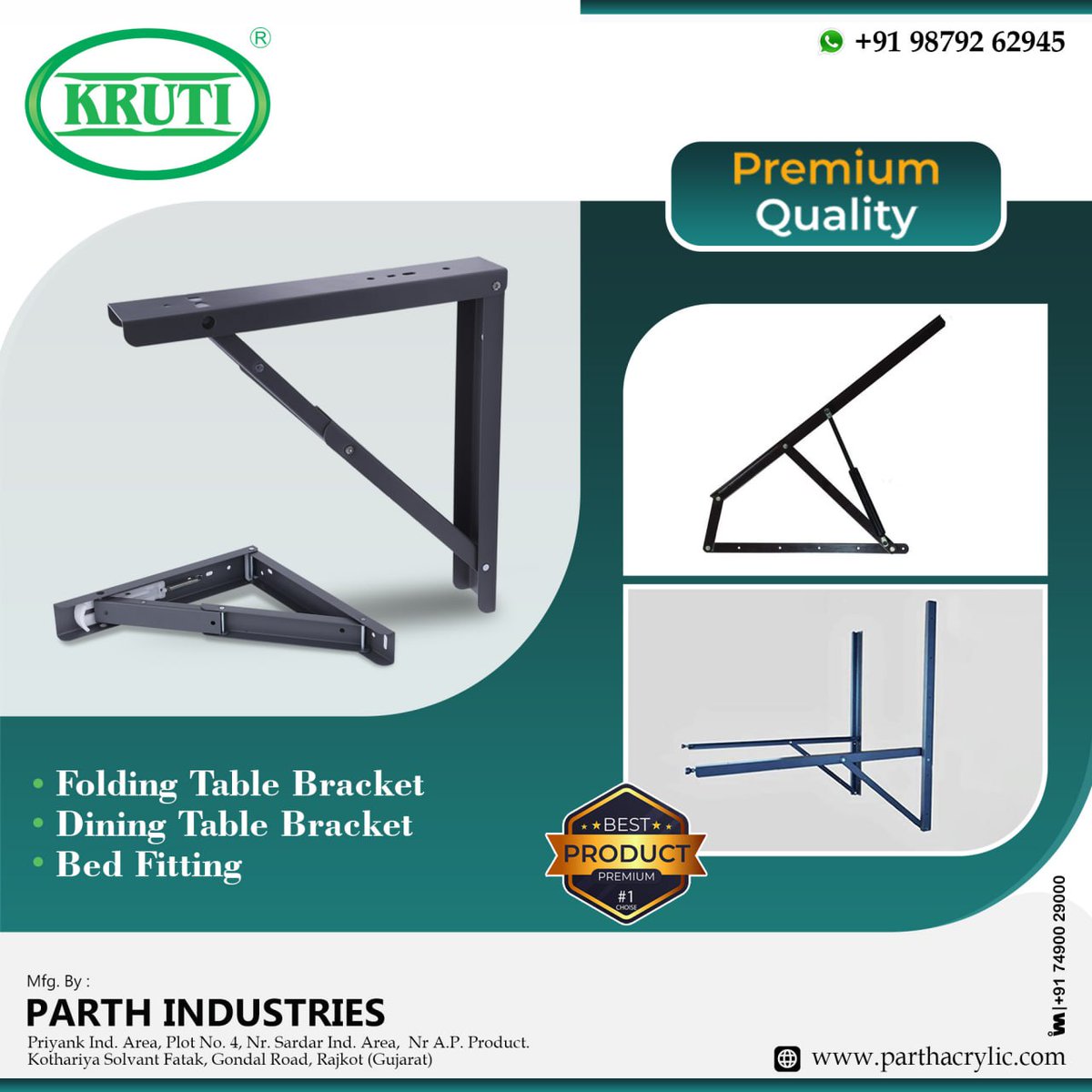 ibais_hardware's tweet photo. PARTH INDUSTRIES - RAJKOT
For enquiry via WhatsApp click:
https://t.co/nsCbc81i7L
Mr. Hiteshbhai Vasoya - +919879262945
#krutihardware #rajkot #foldingbracket #tablebracket #hardwarefitting #furniturefitting #fitting
.
@ibais_hardware https://t.co/RrwIsf5dPi