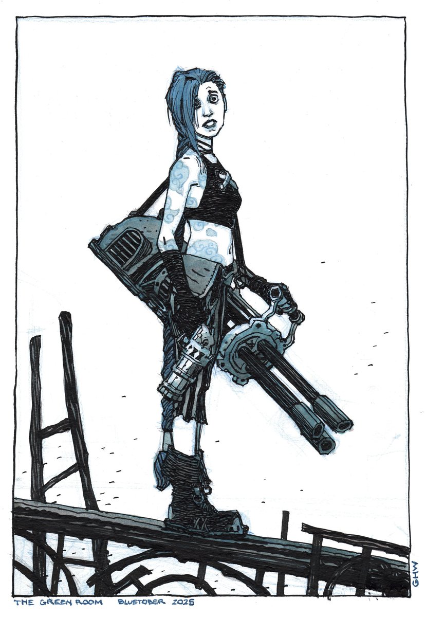 The Green Room BLUETOBER
JINX (ink+acrylic watercolor)