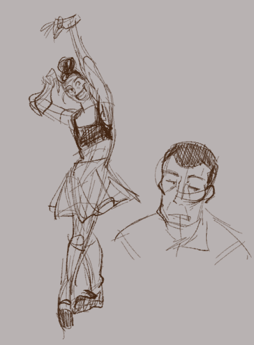 late night sketch-- didn't think I'd like the Cat/Ballerina lady that much but her and the Bar Guy are my favorites :]]

#nianah #noimnotahumanfanart #noiamnotahuman #barguy #catlady