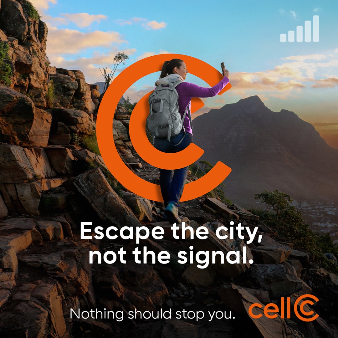 Yfm's tweet image. WIN R2500 on The Way Up with @CellC!

Step 1: Make sure you&apos;re a Cell C customer
Step 2: Screenshot your notifications bar and show us your signal 📶
Step 3: Post it with your location using #EscapeTheCityNotTheSignal