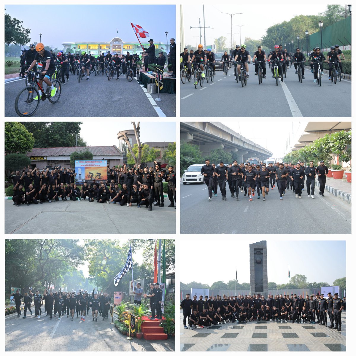 nsgblackcats's tweet photo. NSG conducted a Cyclathon&amp;Run as part of events between Police Commemoration Day &amp;National Unity Day.
In spirited expedition of grit&amp;glory,NSG personnel cycled from Manesar to NSG HQ Palam&amp;ran to NPM,honouring the valour of our bravehearts,whose legacy inspires courage &amp; resolve. https://t.co/LpNjvbeKv7
