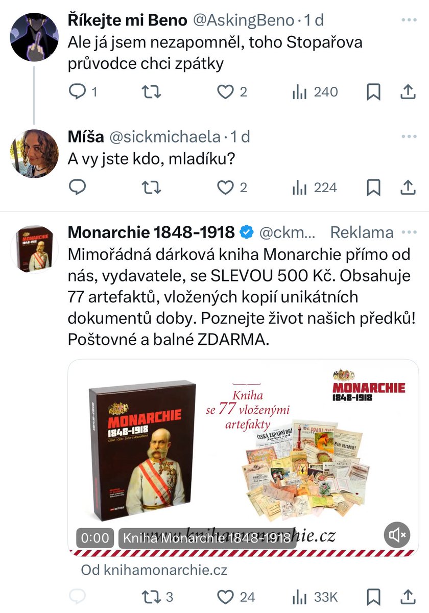 HonzaExner's tweet photo. @sickmichaela Do 35 pokrokově levicová, po 35 už vás X svoji reklamou vyhodnocuje jako konzervativní https://t.co/Iyl7s4JVpm