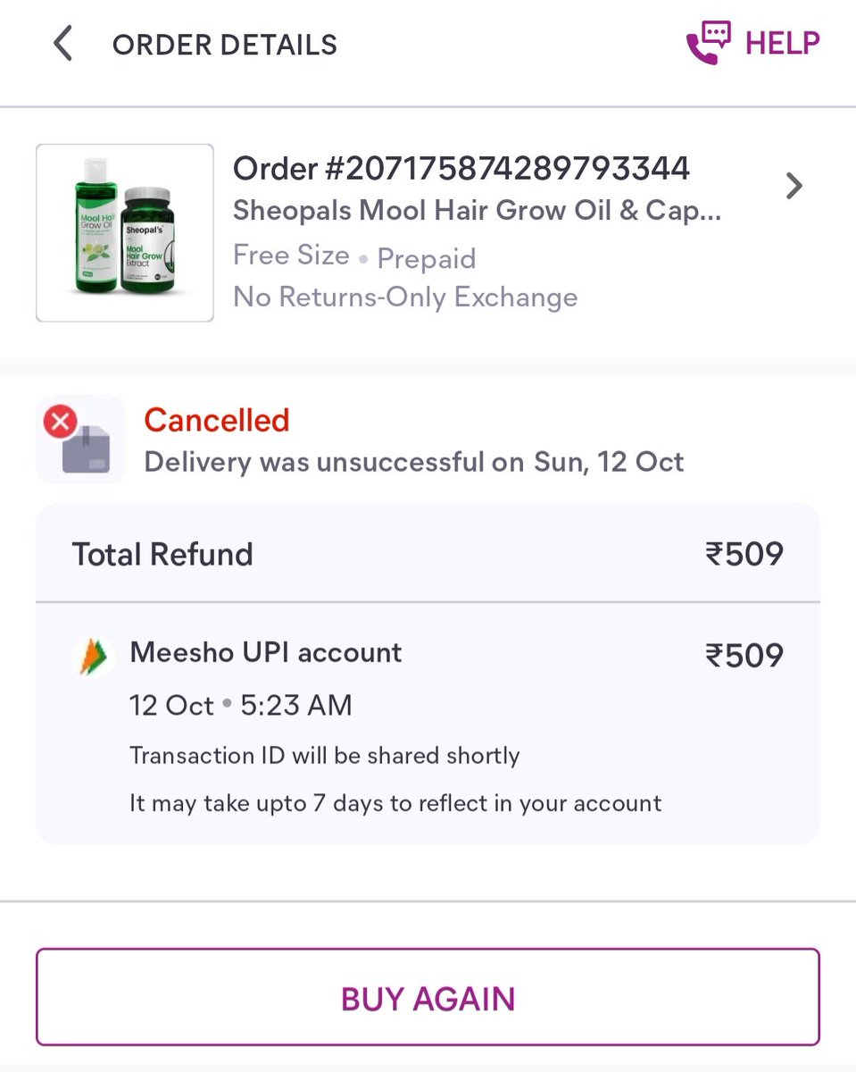 VModanwal76048's tweet photo. @Meesho_Official @meesho_support
  I had placed two orders and both of them were returned due to some issue and I have not received my refund till now. I have talked to help care and they are saying that the refund has been successful from here. Now we cannot help you in any way https://t.co/LXimljFdBN