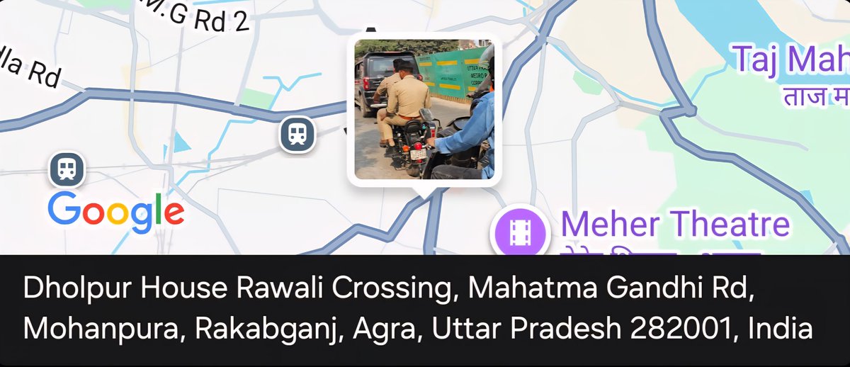 m4d_efx's tweet photo. On 23 Oct 2025, in Agra on Rawli Mandir Road, two police officers were riding a bike without helmets.
If the law is strict for common people, shouldn’t it be the same for the police too?
Bike number: DL3S DY4943
Hope @myogiadityanath and @agrapolice @Uppolice take note of this. https://t.co/UQSOh3Yn3c