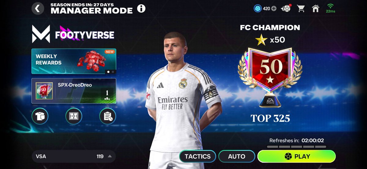 ✨️ MANAGER MODE MANIA✨️

Our server owner casually sliding in 50 stars in Manager mode already😭😭🙌

The best manager mode tactics for ALL positions &amp; ALL ovrs can be found in our server now! 
discord.gg/batcav3