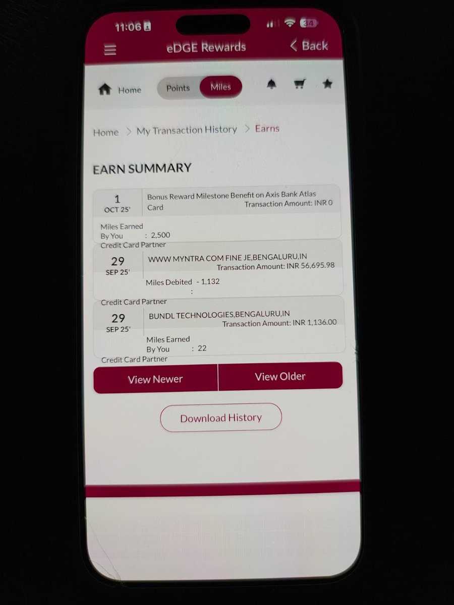 MydAravind's tweet photo. ⚠️ Always double-check your reward points, especially for big transactions!

Just noticed a –1132 Edge Miles entry on my statement 😳 Turns out it was for a Myntra (Gold Deal) order I had cancelled.

Funny part? That order didn’t even earn points since it was from an excluded category - but on cancellation, they still deducted points! 💀

I’ve raised a ticket and hopefully will get it back.
But yeah, these glitches do happen — so keep an eye on your points 👀

#CreditCardIndia #RewardPoints #EdgeMiles #CreditCardTips  #CCGeeks
