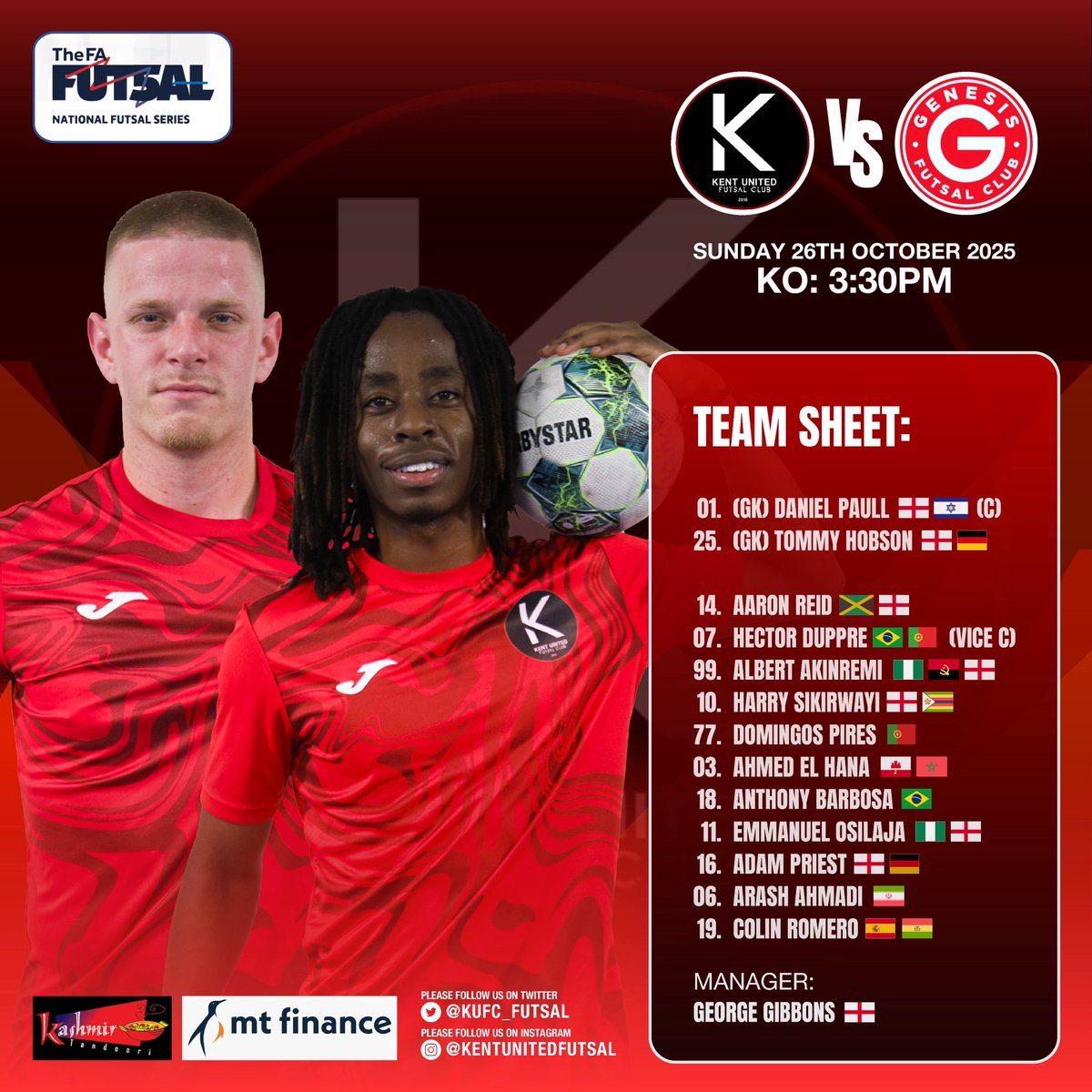 Team sheet ⚫️⚪️🔴