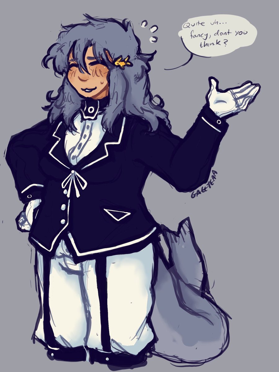 GaeeTeaa's tweet image. I finally got procreate! I&apos;m still getting used to it but I like it :] 
(Also yes my oc seal gal is wearing Library Of Ruina uniform!)
#arttwt #artmoots #ocsart #doodles