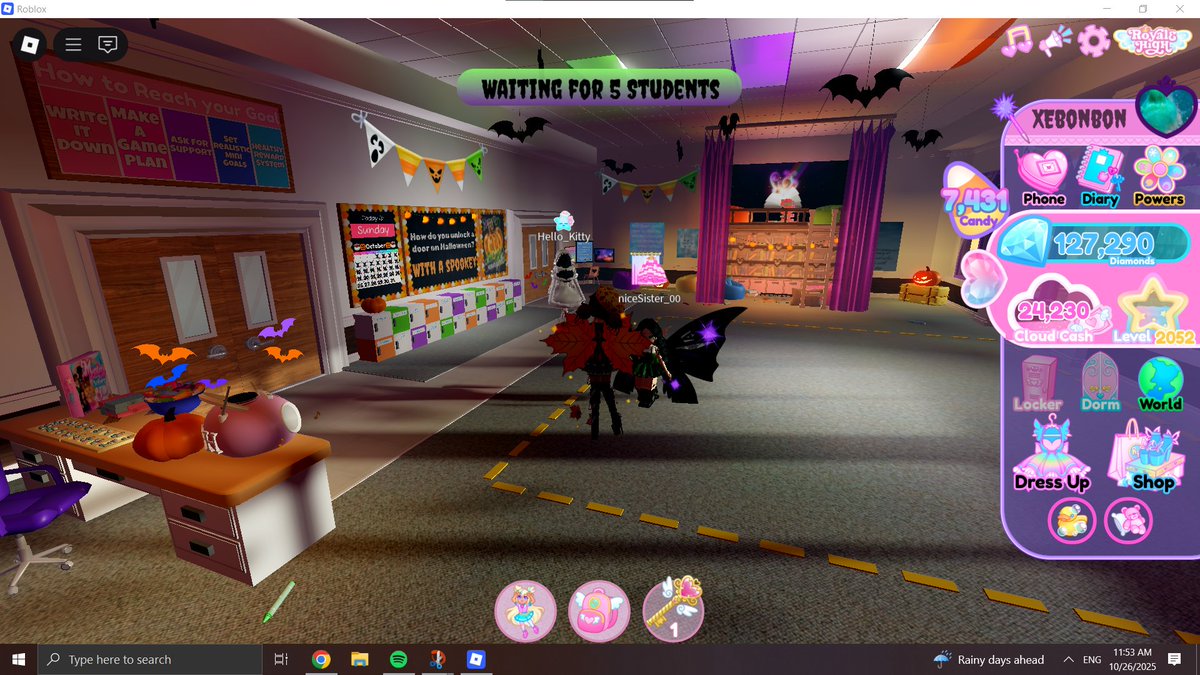 B0NICS's tweet image. Rainy day classroom has been decorated for halloween!!