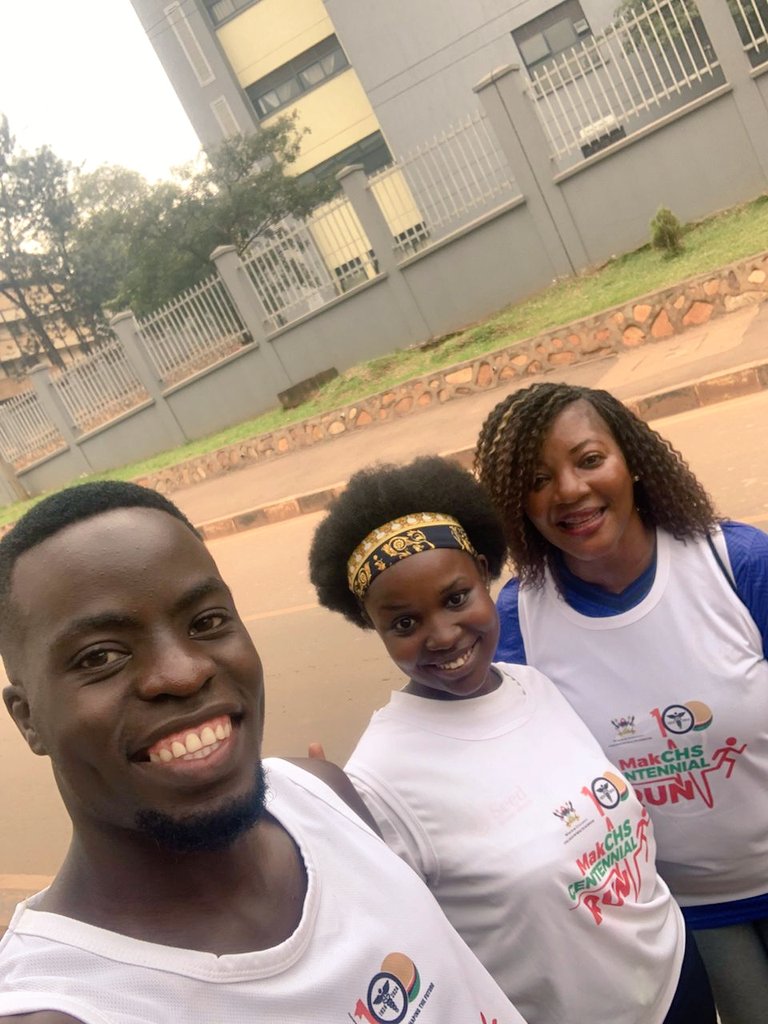 MUSALTSA chairperson <a href="/simbwa_ronnie/">Simbwa Ronnie</a>  was privileged to meet and run with Dr. <a href="/SabrinaKitaka/">Sabrina Kitaka</a> 

#makchs
#centennialrun
#Runforacause