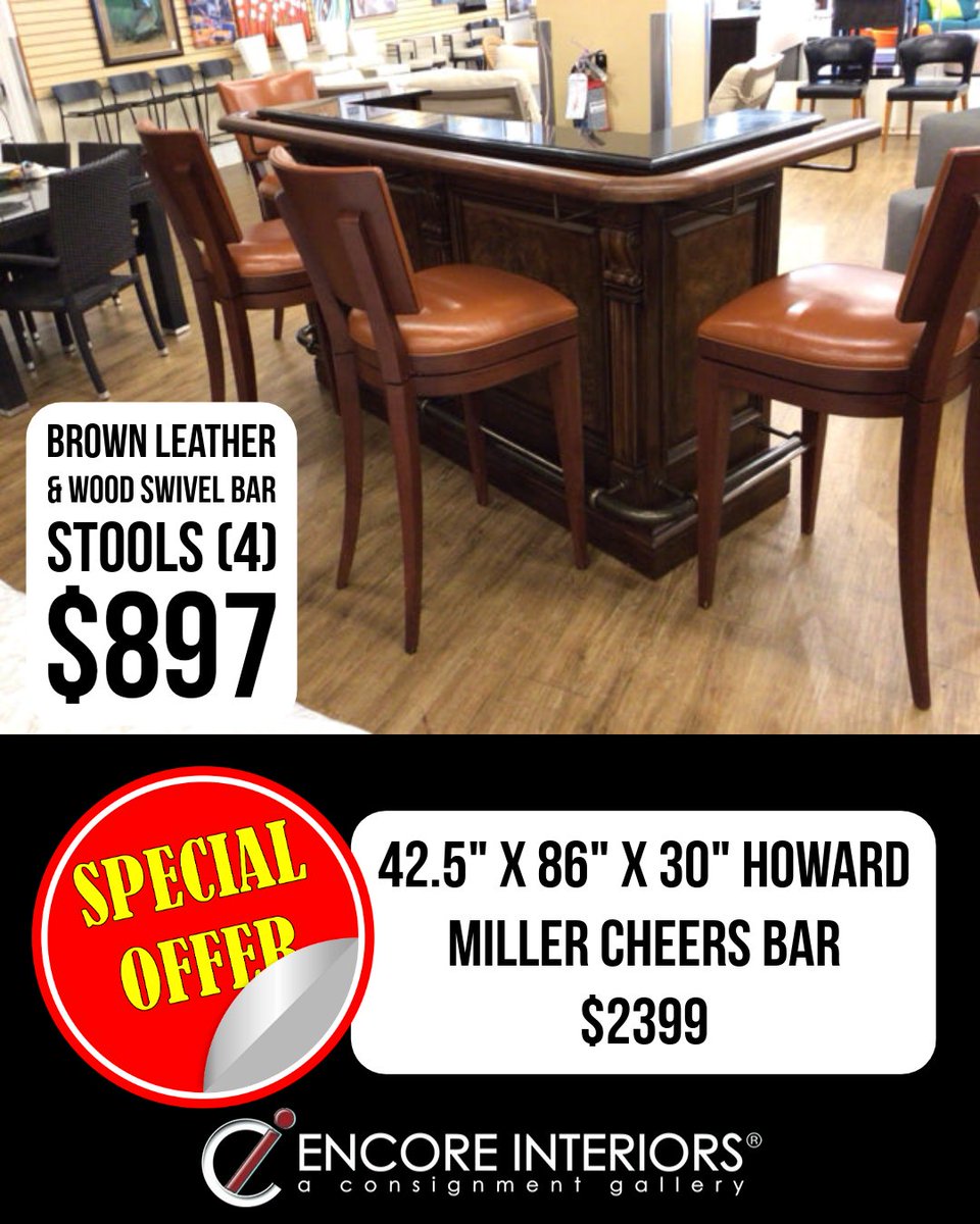 ConsignmentFLA's tweet image. 🥂 This stunning Howard Miller Cheers Bar is the perfect centerpiece for entertaining, offering unmatched elegance and function.

#HomeBarGoals #LuxuryLiving #EntertainInStyle #HowardMiller #BarStools #HomeDecor #DreamHome #HostWithTheMost #InteriorDesign #PerfectPairing