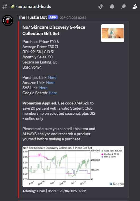 Still manually searching retailers for deals?

We have built our own software that now continously scans retailers websites to find deals and even automatically finds and applies discount codes 🔥

Black Friday going to be a coook 👨‍🍳

Join the waitlist 👇

thehustleclub.co.uk