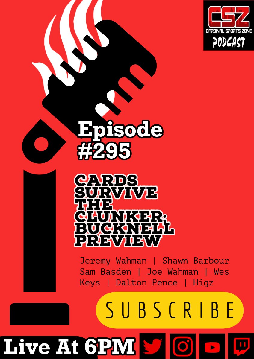CSZ (@cardsportzone) on Twitter photo Join us tonight at 6pm for this Sundays episode of the CSZ Podcast! We will recap yesterday's victory over BC, top 25 rankings, talk some Basketball, Rapid Fire & more! #LsUp #GoCards #BrohmSquad #LetsPlayFootball #GetBuckets #BeatVT #BeatBucknell Join us tonight at 6pm for this Sundays episode of the CSZ Podcast! We will recap yesterday's victory over BC, top 25 rankings, talk some Basketball, Rapid Fire & more! #LsUp #GoCards #BrohmSquad #LetsPlayFootball #GetBuckets #BeatVT #BeatBucknell