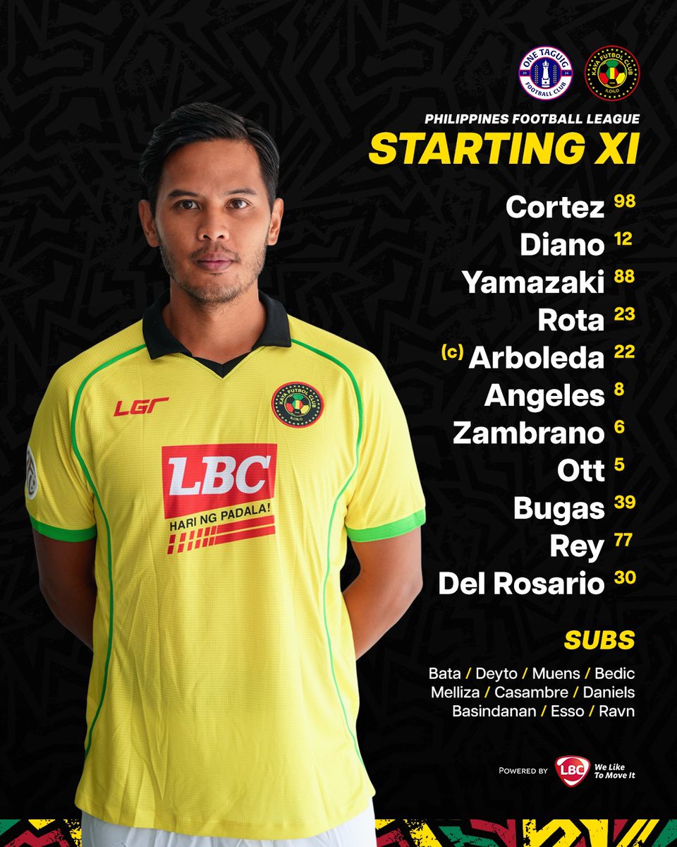 Our line up to take on One Taguig. 📋

#PFL2025 | #UnaKaya🟡⚫️