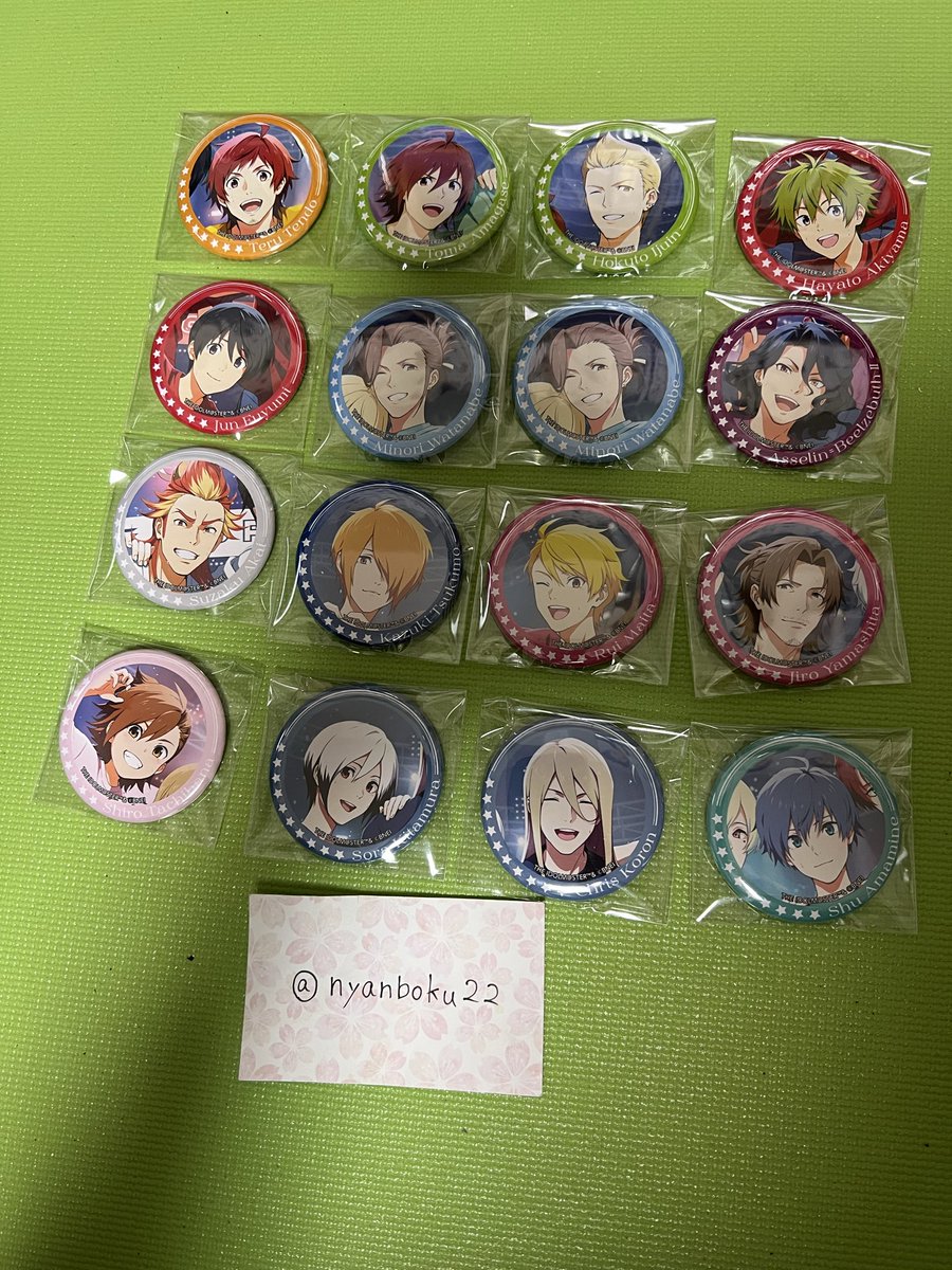 nyanboku22's tweet photo. 【交換】SideM 10th Anniversary 開催記念 缶バッジ

【譲】画像参照

【求】英雄・龍・四季・漣・神谷・百々人（各1）

※朱雀は担当ですが希望数あるため
SideMの現場（直近11/8.23西武園ゆうえんち、ファンフェス大阪DAY2）又は三宮手渡し＞郵送

検索からもお気軽にお声掛け下さい https://t.co/UImCMqxJkc