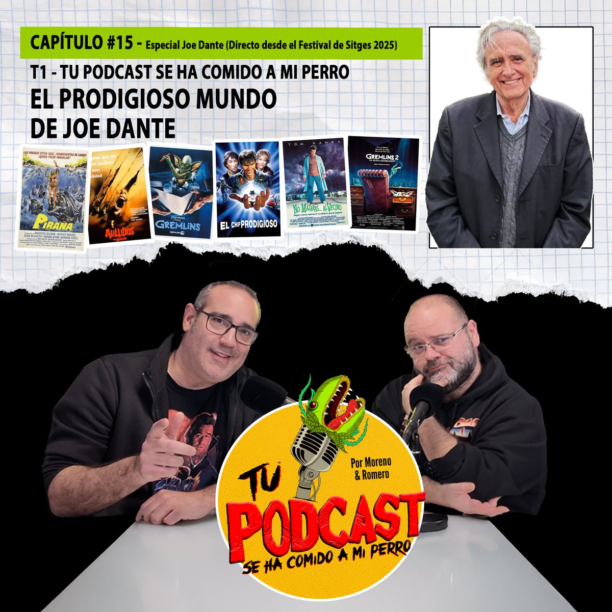 "Tú Podcast se ha comido a mi perro" llega a <a href="/sitgesfestival/">Sitges Film Festival</a> para hablar de Gremlins, Aullidos y todo el universo Joe Dante.
iVoox: go.ivoox.com/rf/161186508
Spotify: open.spotify.com/episode/6EnXtk…