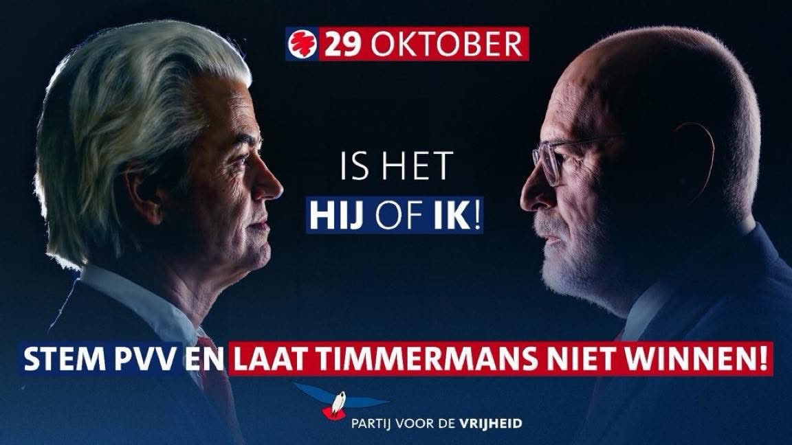 Nee Wilders en Timmermans willen beide de technocratische controle staat via ons financiële systeem inrichten. Twee smaken van hetzelfde gerecht. 

Propaganda dat het zou gaan om een tweestrijd laat veel mensen strategisch stemmen en daardoor verandert er nooit wat!

Stem met je