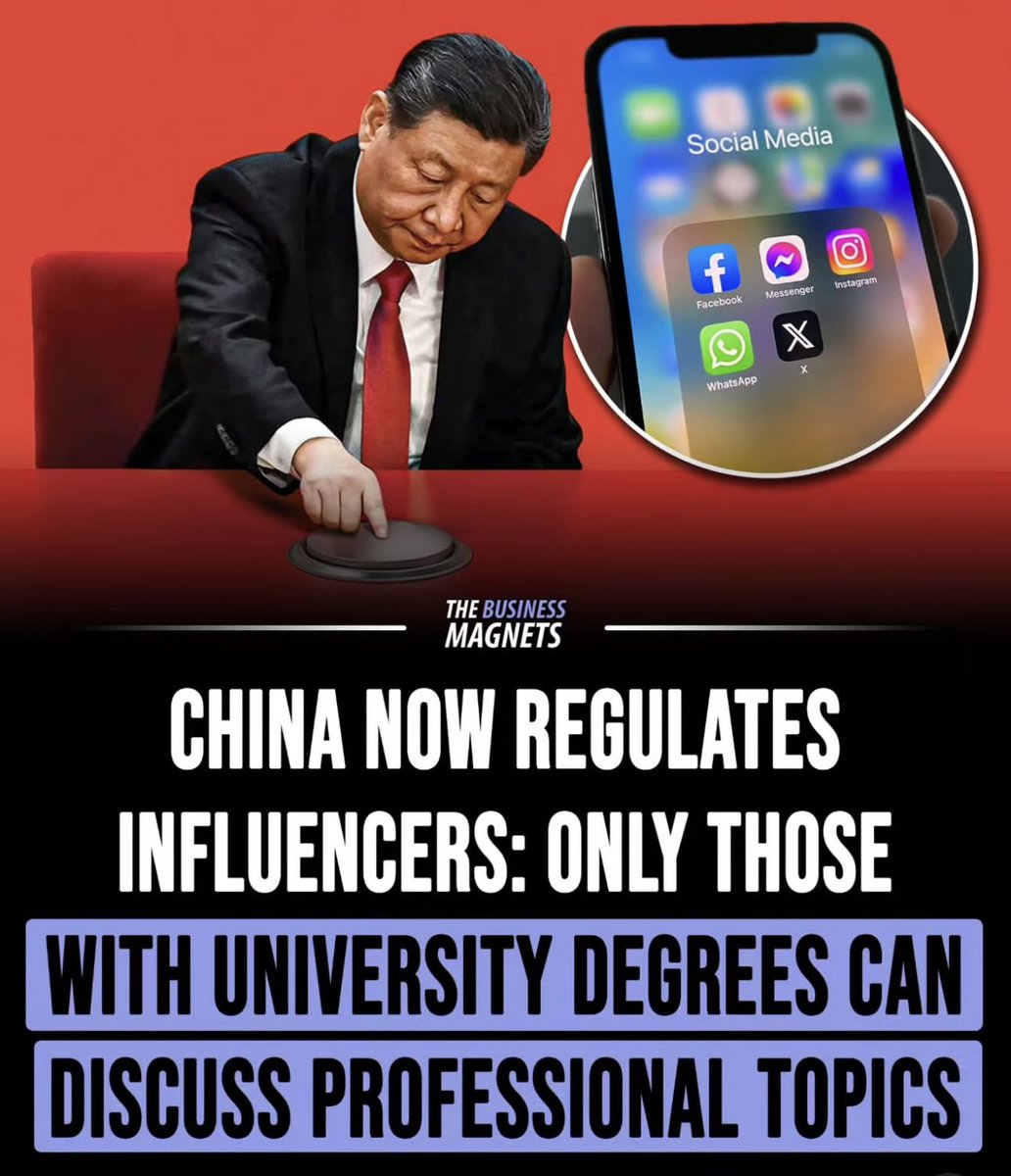 _GhChronicles's tweet image. China is tightening rules for influencers.  Anyone discussing professional topics such as medicine, finance, law, or education must now prove their qualifications. This usually involves showing formal training, a university degree, or verified professional expertise.