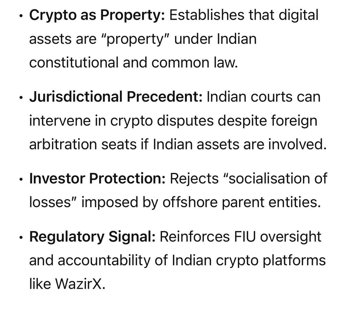 EverythingAjay's tweet image. Before 🇮🇳 RBI or FM made a move…a High Court just legalizes crypto
For 5 years, crypto in India floated between commodity & currency
Now it’s officially PROPERTY
That one word changes everything 
Exchanges can now be sued in civil courts, not just under IT Act offences