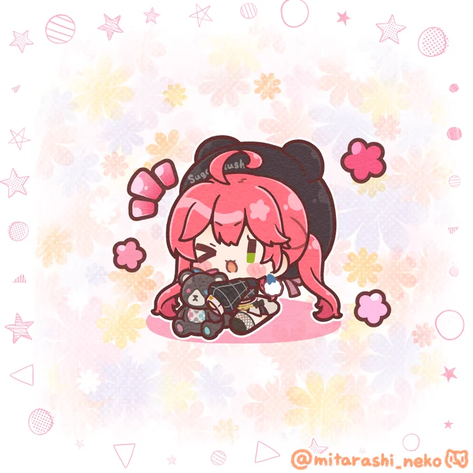 おすわりだっこみこち 新衣装かわよき…! #miko_Art