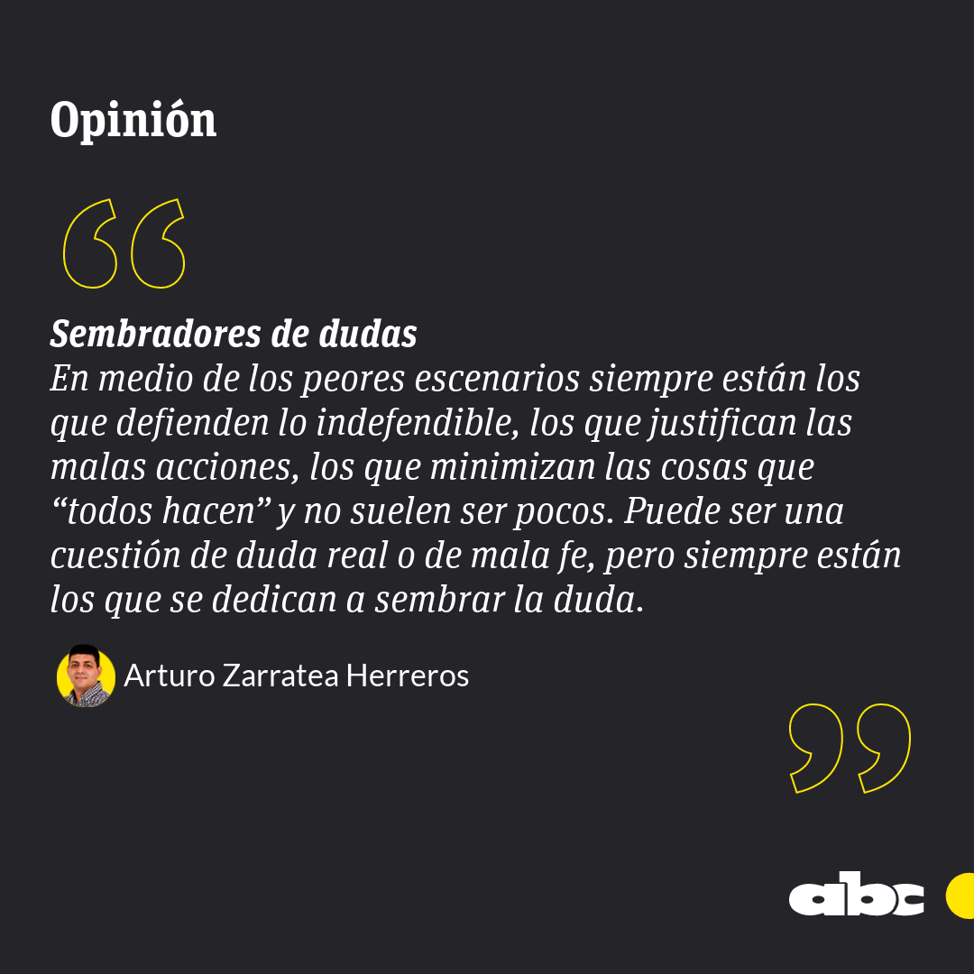 ABCDigital's tweet image. #OpiniónABC | &quot;Sembradores de dudas&quot;, por @ZarrateaPy. 

🔴Canal de WhatsApp: whatsapp.com/channel/0029Va…

Leé más: abc.com.py/opinion/2025/1…