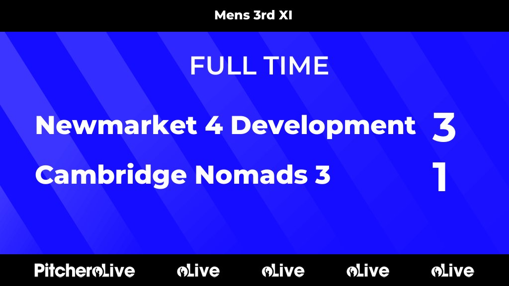 FULL TIME: Newmarket 4 Development 3 - 1 Cambridge Nomads 3
#NEWCAM #Pitchero
cambridgenomadshockeyclub.co.uk/teams/74105/ma…
