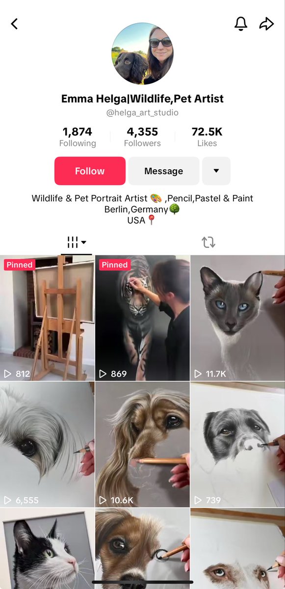 mrsjoycedraws's tweet photo. @tiktok_us @tiktok_uk PLEASE HELP! I have reported this account many times, even completing the in-depth copyright form and it is still there. @helga_art_studio on TikTok has stolen my videos and images and is contacting other users to scam them, I don’t know what I can do 😔 https://t.co/pnLFbH7iAN