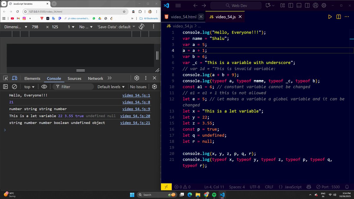 ShaliniBaghel08's tweet image. Learning JavaScript Variables, Data Types & Object
#javascriptlearning #LearningInPublic