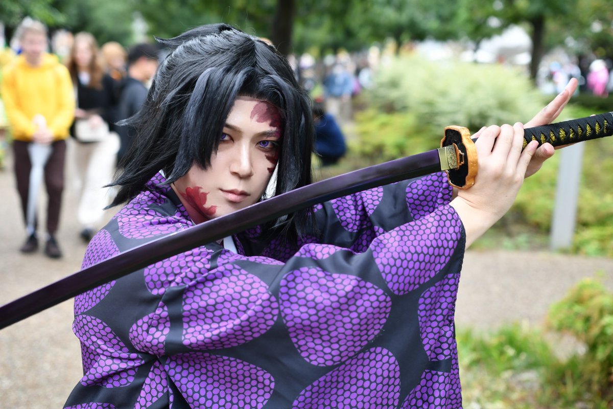 今日の池ハロに継国巌勝でいました！
お話してくださった方ありがとうございました！

#cosplay
#池ハロ2025 
#鬼滅の刃