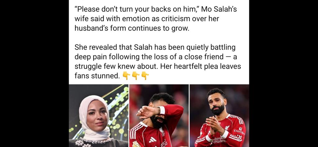 JamesInvictus's tweet image. #LFC Thankfully criticism of Mo Salah has stopped today after that great goal but I am embarrassed beyond belief at the lack of empathy for him and the fact his poor wife felt the need to beg us to back him.