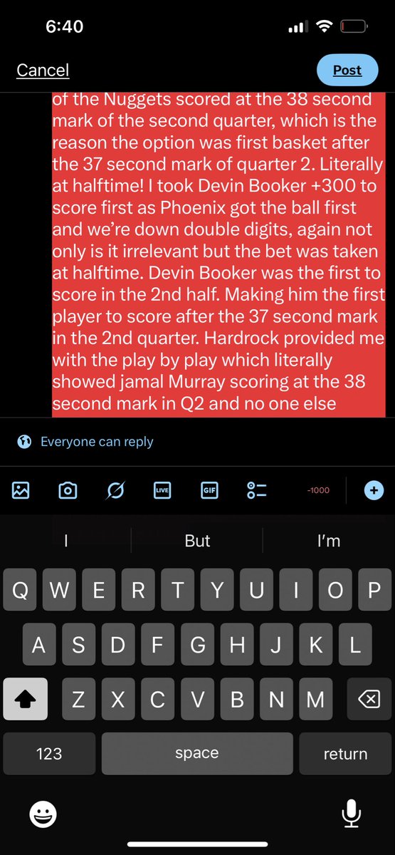 ccamp904's tweet photo. @HardRockBet has its issues as does anyone or any business. But they’re in the gambling business. Doubling down after being provided with proof is pretty bad for an online gambling site. Provided the full story in the pictures below. https://t.co/tFEHykeRKB